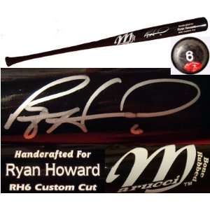 Ryan Howard Autographed Bat   Marucci Black Game Model  