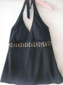 Liz Lange Maternity Target Swimsuit Black Bead Trim NWT  