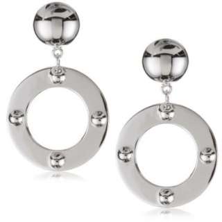 ELLE Jewelry Industrial Glam Circle Ball Sterling Silver Earrings 