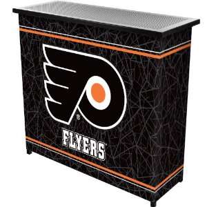 NHL8000 PF   NHL Philadelphia Flyers 2 Shelf Portable Bar w/ Case 