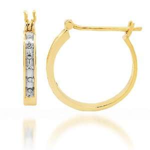   Gold Womens Diamond Huggie Earrings 0.20 Ctw Avianne & Co Jewelry