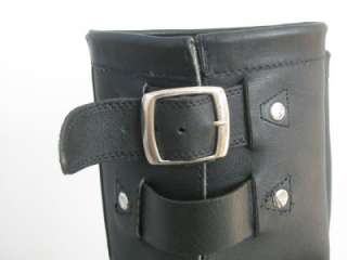   BLACK LEATHER MAN MOTORCYCLE BUCKLE TALL RIDING BOOTS~6.5  