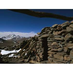 The Remains of Incan Stone Huts on the Summit of Cerro Llullaillaco 