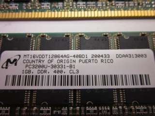 Dell 2GB 2x1gb DDR PC3200 CL3 Ram Memory Dimension 2400 3000 4600 8300 