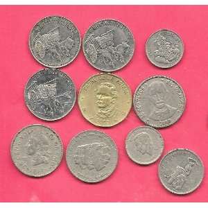 DOMINICAN REPUBLIC 10 DIFF 1967 2002 COIN LOT COLLECTION