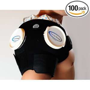  Double Shoulder Ice Wrap with Ice Bag   Black with 2 Large Ice 