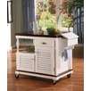 Home Source Brook Microwave Cart in White and Cherry 873353001051 