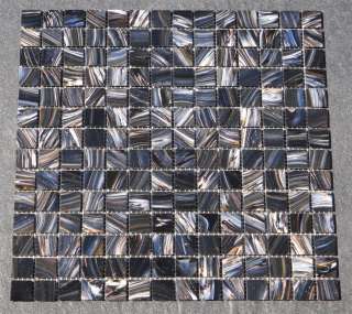 Iridescent Dark Blue Blend 12X12 (1 Sq.Ft.) Glass Tile Mosaic  