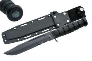 Combat Survival Knife 12 Military Blade w/Blood Groove Compass 