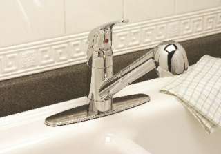 KITCHEN SINK FAUCET SINGLE HANDLE PULL OUT SPRAY CHROME  