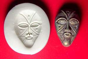 TRIBAL FACE MASK mixed media ~ CNS polymer clay mold  