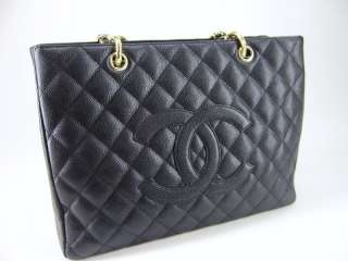   Black Gold HW Classic Caviar GST Grand Shopper Tote Bag Handbag  