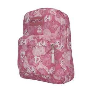  Jansport Superbreak backpack pink skulls 