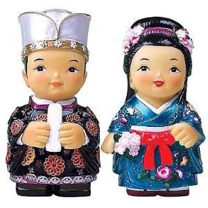  Silver J Japanese dolls, set of King and queen figurines 