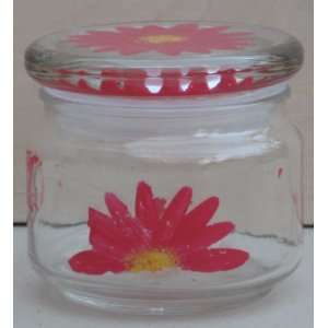  Glass Storage Jar with Glass Lid   3 1/2 inch in diameter 