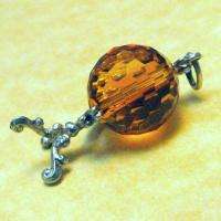   Sterling Sterling Silver AMBER FACETED GEM MOVABLE WORLD GLOBE Charm