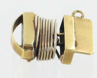 ANTIQUE AUSTRIAN 14K GOLD ACCORDION CHARM MOVES  