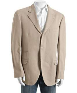 Gucci dark beige cotton 2 button silk lined blazer   