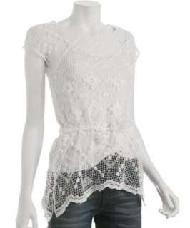 Twelfth St. By Cynthia Vincent white cotton crochet lace tunic 