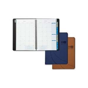  Monthly Planner, Journal, 2PPM,5  1/2x8 1/2, Brown Qty3 