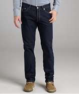 Brunello Cucinelli dark blue denim straight leg jeans style# 319491901