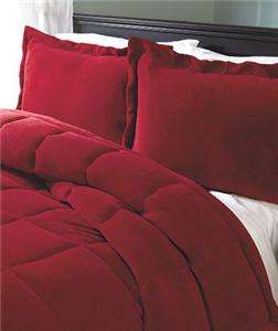 PLUSH MICROFLEECE COMFORTER SET   RED, BLACK or BROWN  