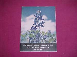 BLUEBONNET BOWL Program   TCU CLEMSON   1959   1st  