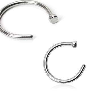 STEEL NOSE HOOP RING 18G 5/16 NON PIERCING 316L N105  