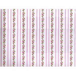  Laura Ashley Twin Sheet Set Paige Pink Floral Stripe 