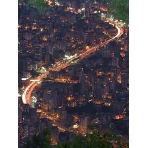 City and Car Lights of Jounieh, Near Beirut, Lebanon, Middle East 