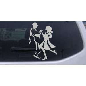 Couple Dancing 1 Line Art People Car Window Wall Laptop Decal Sticker 