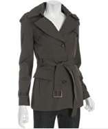Andrew Marc anthracite cotton blend short trench style# 314456801