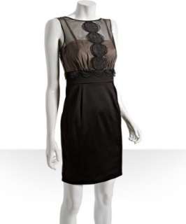 Max & Cleo black organza and sateen scallop trim dress   up to 