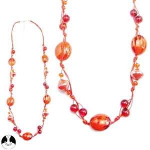  COMB RED RGE COMBINAISON NECKLACE LONG NECKLACE CERAMIC WINTER WOMEN 