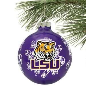   NCAA LSU Tigers Purple Traditional Glass Ball Ornament