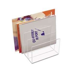 Clear Acrylic Desk File, Three Sections, 8 x 6 1/2 x 7 1/2 