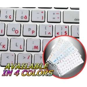  FRENCH AZERTY APPLE KEYBOARD STICKERS WITH RED LETTERING 