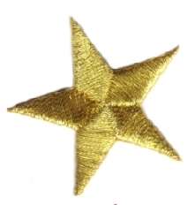 Gold Star Embroidered Iron On Patch 150036g  