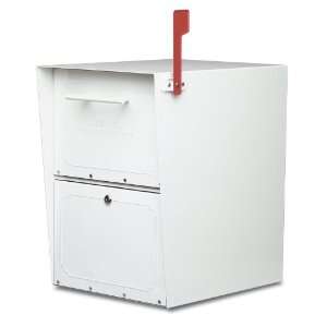   White Oasis Locking Post Mount Mailbox from the Oasis Series 5100