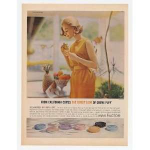  1962 Max Factor Sunlit Look Creme Puff Makeup Print Ad 