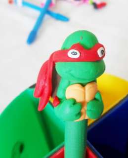   Ninja Turtle Figure Decor Kids Polymerclay Writing Ball Pen  
