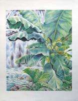 Peter Wong Tropical Cascade II Hand Signed garden ART SUBMIT BEST 