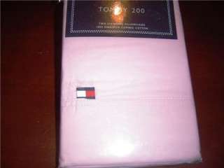 Tommy Hilfiger Tommy 200 TWO Pale Pink Pillowcases NIP  