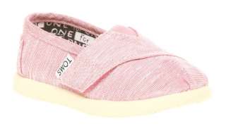 Kids Toms Tiny Classics Pink Sparkle Slip On Shoes  