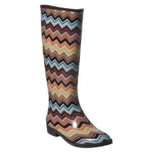   for Target® **Womens Size 10** Zig Zag Rain Boots   Brown Multicolor