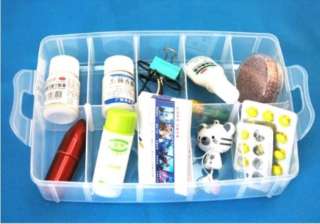 Layer 30 Compartments Plastic Storage Box Cosmetic Craft Case Free 