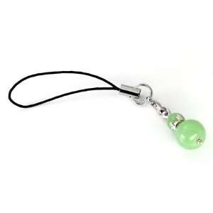   Silver with GREEN JADE Mobile Cell Phone Charm  