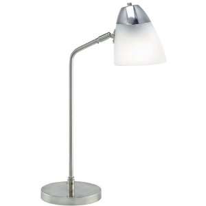 New Rockey Polished Steel 20H Frost Glass Table Lamp 
