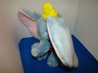 Blue & Pink Dumbo Stuffed Plush Elephant Toy Disney 11 Tall Big 