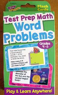 TEST PREP MATH FLASH CARDS Word Problems Grades 4 6 New  